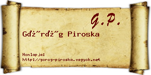 Görög Piroska névjegykártya